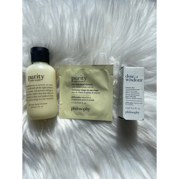 Philosophy Purity Facial Cleanser 60ml & Dose Of‎ Wisdom Bouncy Skin Serum 3ml - Picture 1 of 4